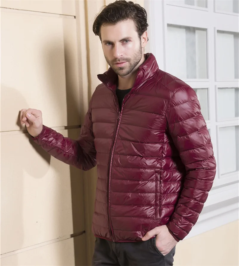 Chaqueta de plumón ultraligera para hombre, abrigo corto, ligero, transpirable, cómodo, para exteriores, invierno, 2024