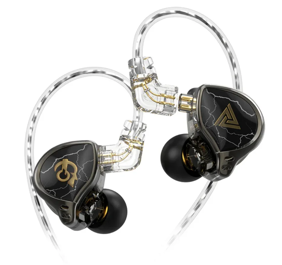 QKZ x HBB 10mm Titanium-Coated Diaphragm HiFi In Ear Monitor Earphones Semi-open Cavity CNC Aluminum Alloy Faceplate