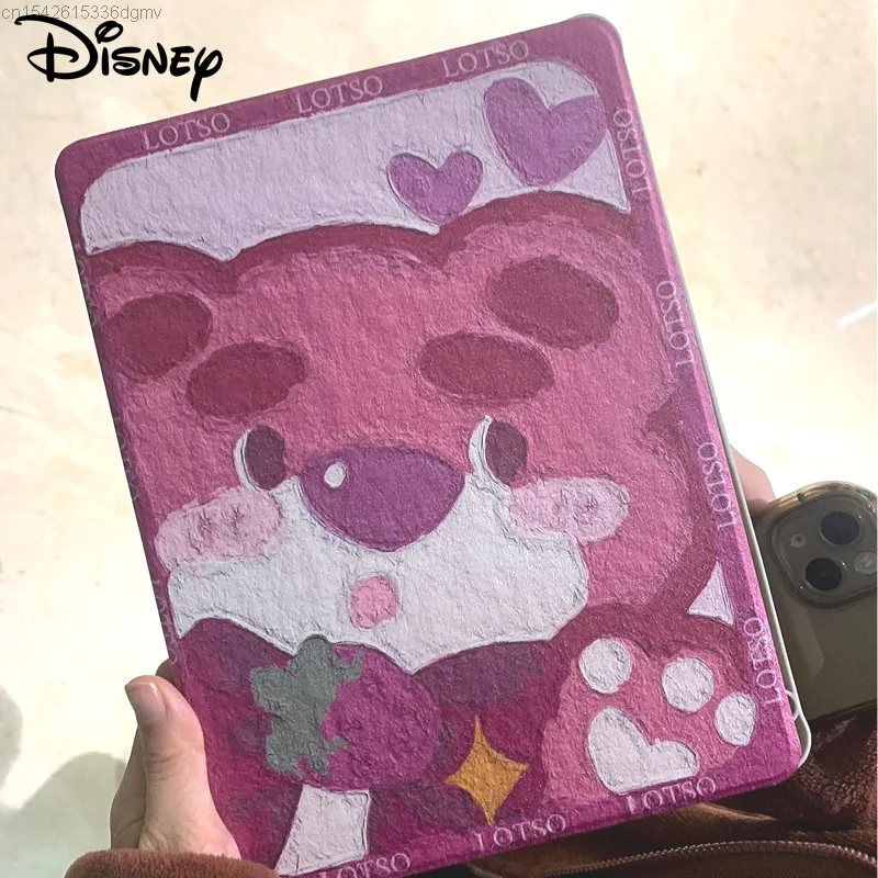 Disney Lotso Rotation IPad 2022 Case Kawaii Anime New Ipad Pro11 Inch 10.9 Cover Cute Tablet Computer Acrylic 9.7 Pro 11 Shell