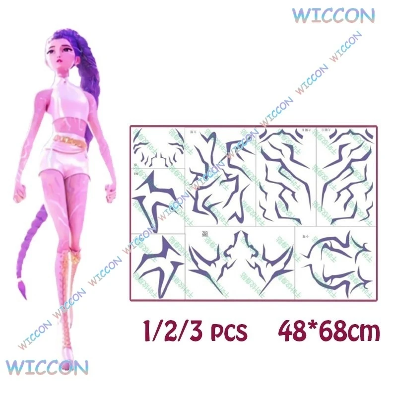 

Kpop Demon Cosplay Hunters Rumi Cosplay Rumi Face Tattoo Stickers 48x68cm Arms Waist Thighs Sticker Chest Women Party Roleplay