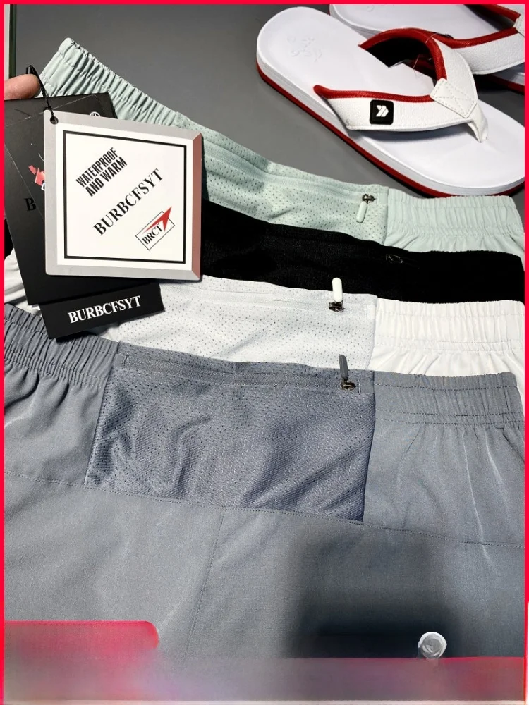 

Легкие дышащие быстросохнущие влагоотводящие мужские спортивные шорты для бега и фитнеса, эластичные, повседневные, длиной до колена