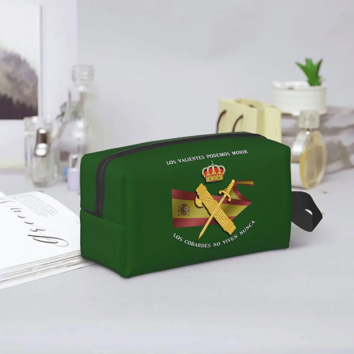 الحرس الاسباني المدنية اسبانيا العلم النساء حقائب مستحضرات التجميل السفر ماكياج المنظم الحقيبة تخزين أدوات الزينة Dopp صندوق أدوات مقلمة
