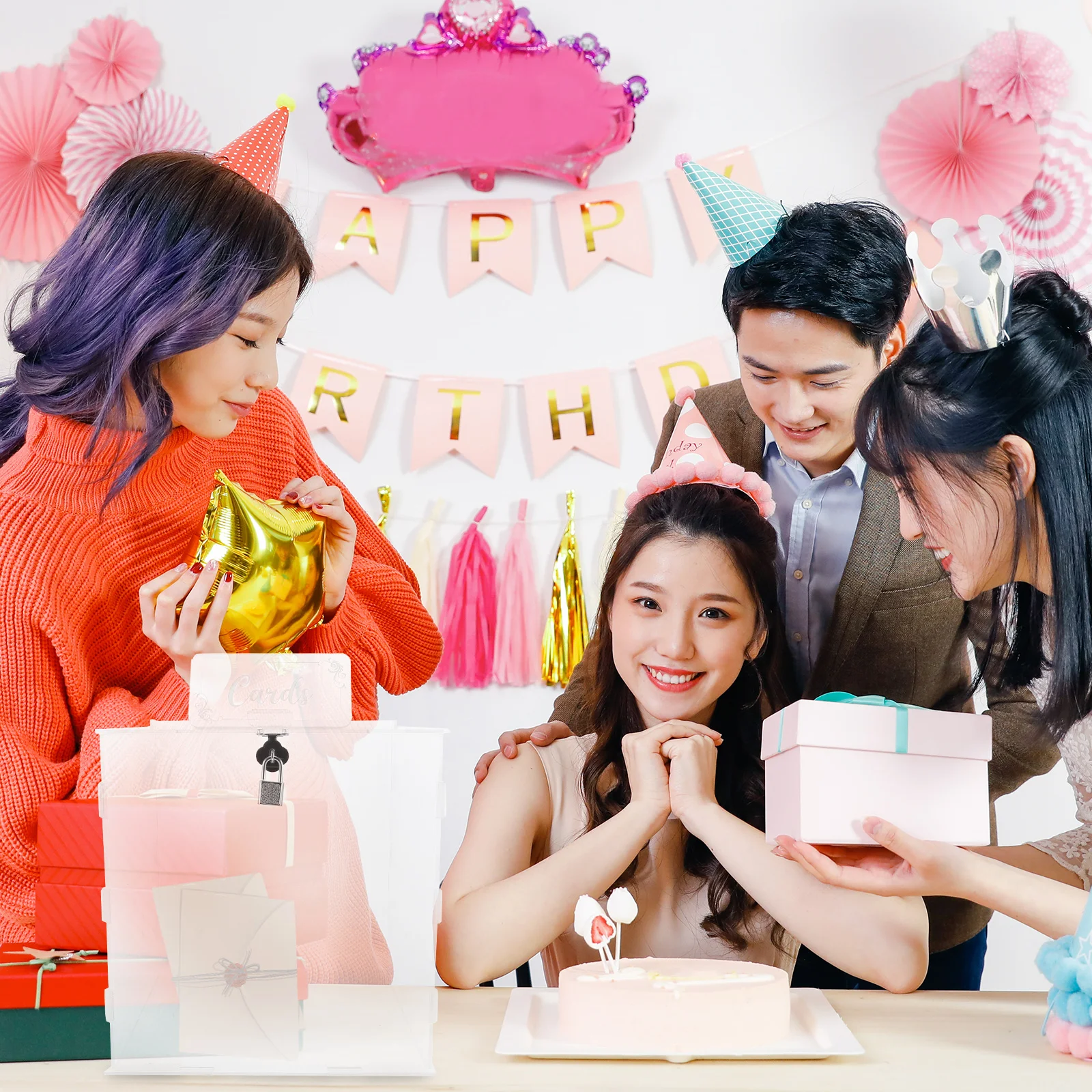 

Wedding Card Box Boxes for Parties Case Wallet Greeting Cards Birthday Holder Acrylic Storage Bride