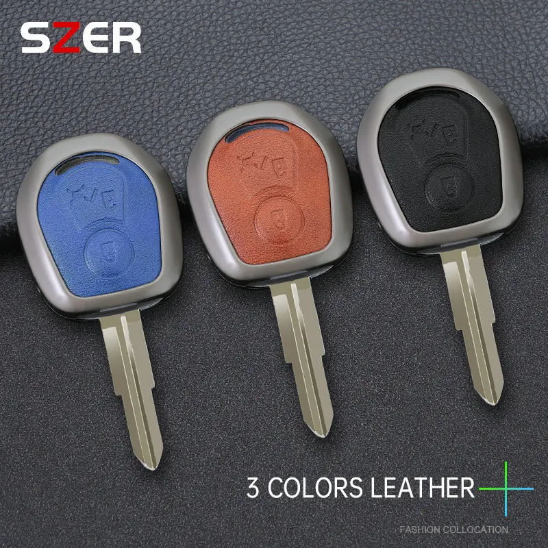 Zinc Metal Leather Remote Car Key Case Fob For SsangYong Actyon Kyron Rexton Korando Car Styling Rubber Shell Auto Accessories