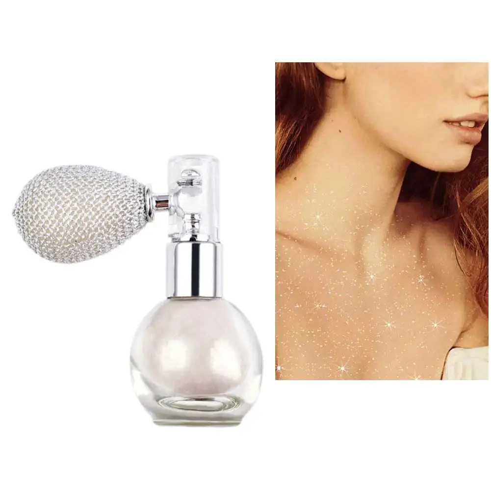 Spray de maquillage à paillettes brillantes pour le corps, surligneur, diamant, haute brillance, éclaircissant, miroitant, nickel é, poudre, cosmétiques, W5F0