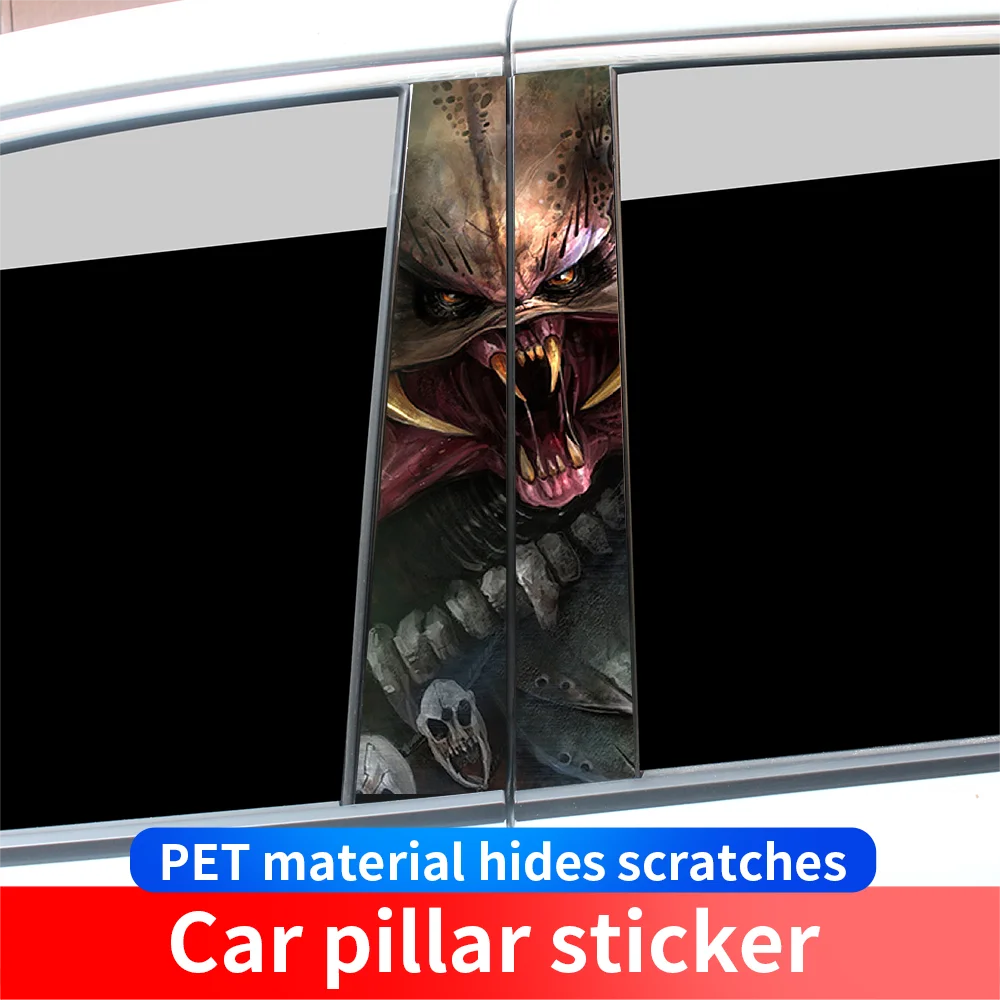 

Predator Car Stickers Auto B-pillar Cartoon Funny Sunscreen DIY Auto Center Column Cover Scratches Decoration Accessories