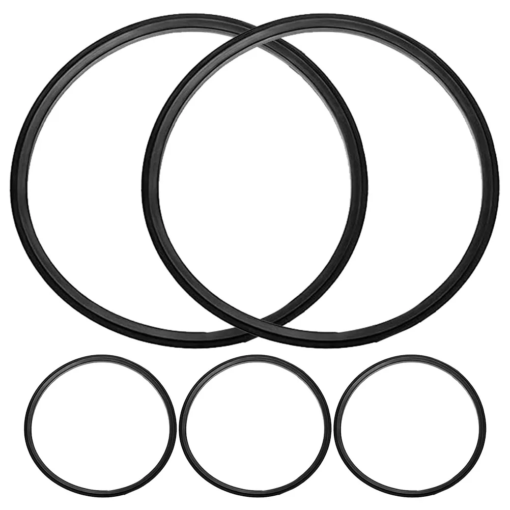 

5pcs Insulated Bottle Sealing Ring Silicone Round Lid Rings for Cup Leak Proof Heat Resistance Black Color