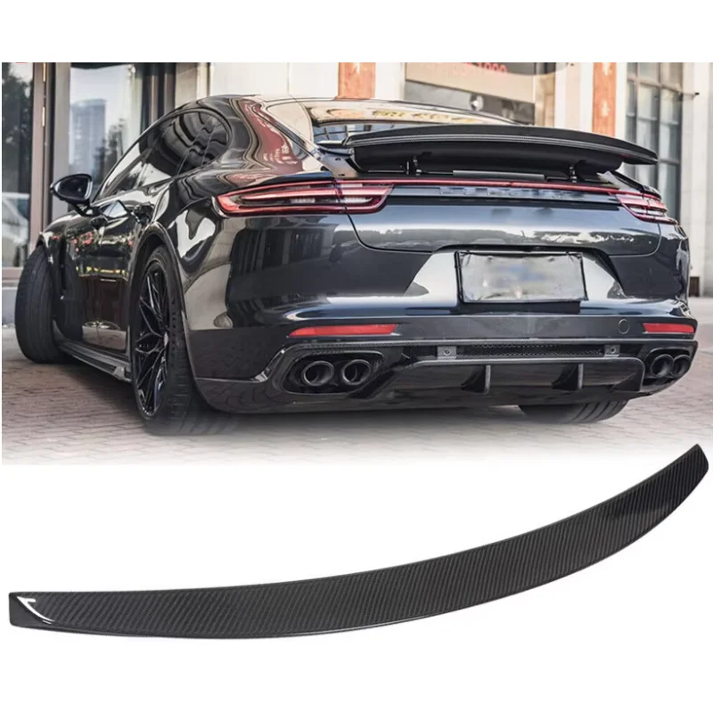 Sayap Spoiler Boot bagasi belakang serat karbon kering pra-preg untuk Porsche Panamera 971 2017 - 2021