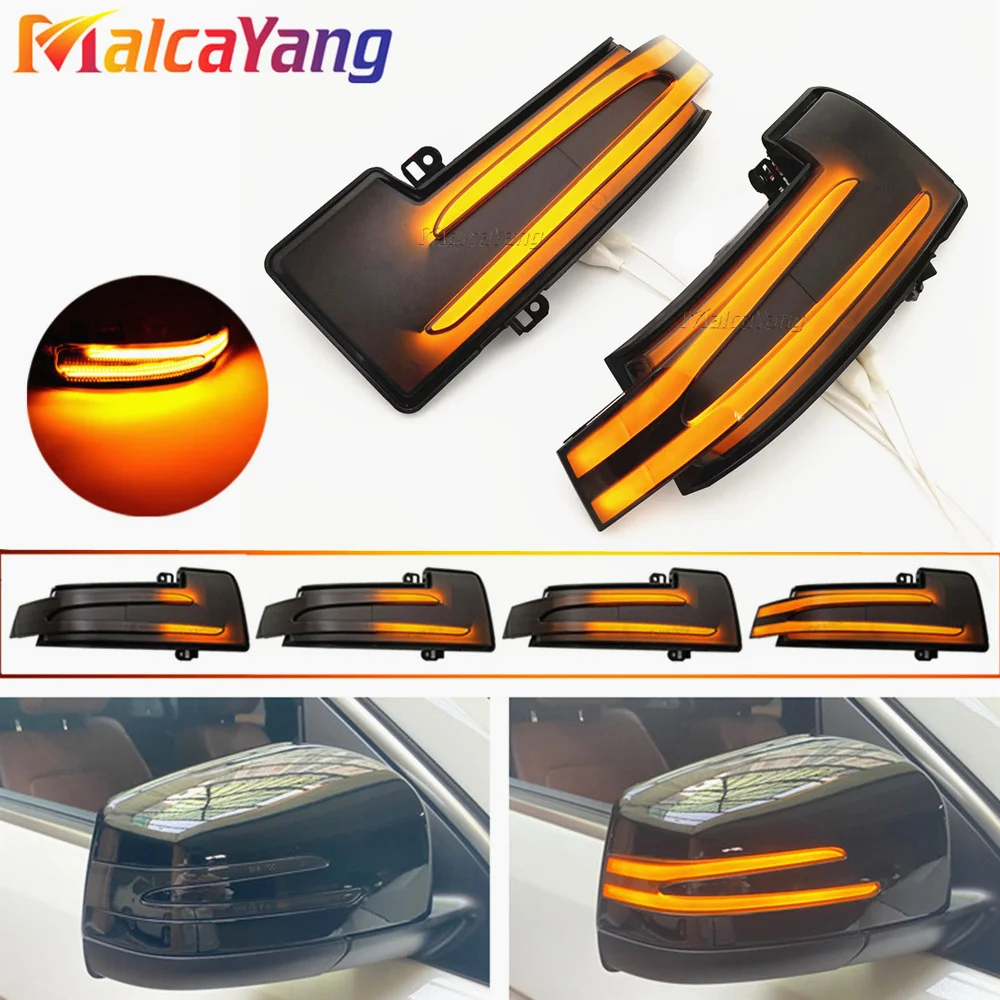 2Pieces Dynamic LED Turn Signal Rearview Mirror Indicator Blinker Light For Mercedes-Benz G R-Class GLS W463 X164 X166 W166 W251