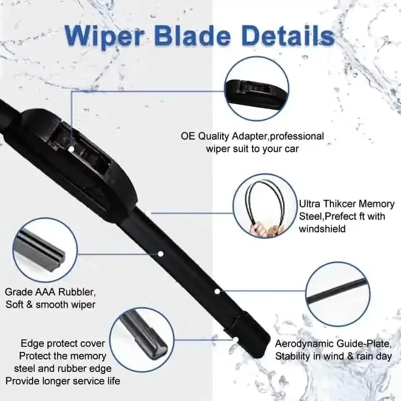 For Subaru Legacy 7th MK7 VII BW 2019 2020 2021 2022 2023 Front Windshield Wiper Blades Window Windscreen Brushes Refills Rubber