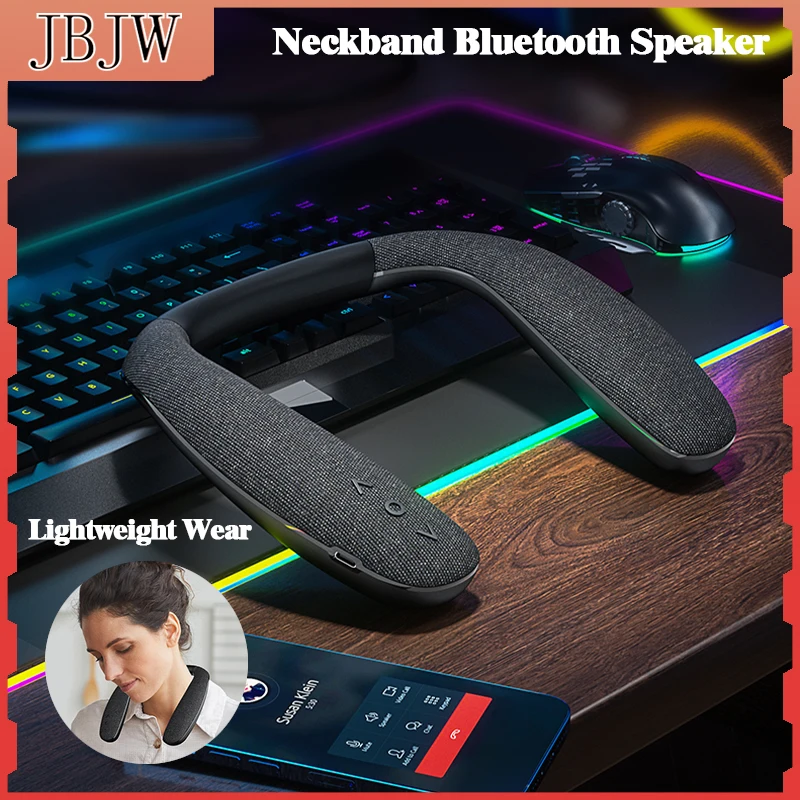 

JBJW New EBS-908 Neckband Speaker Bluetooth V5.3 6W High-power Lightweight Body 3D Surround Stereo Waterproof Music Box Travel
