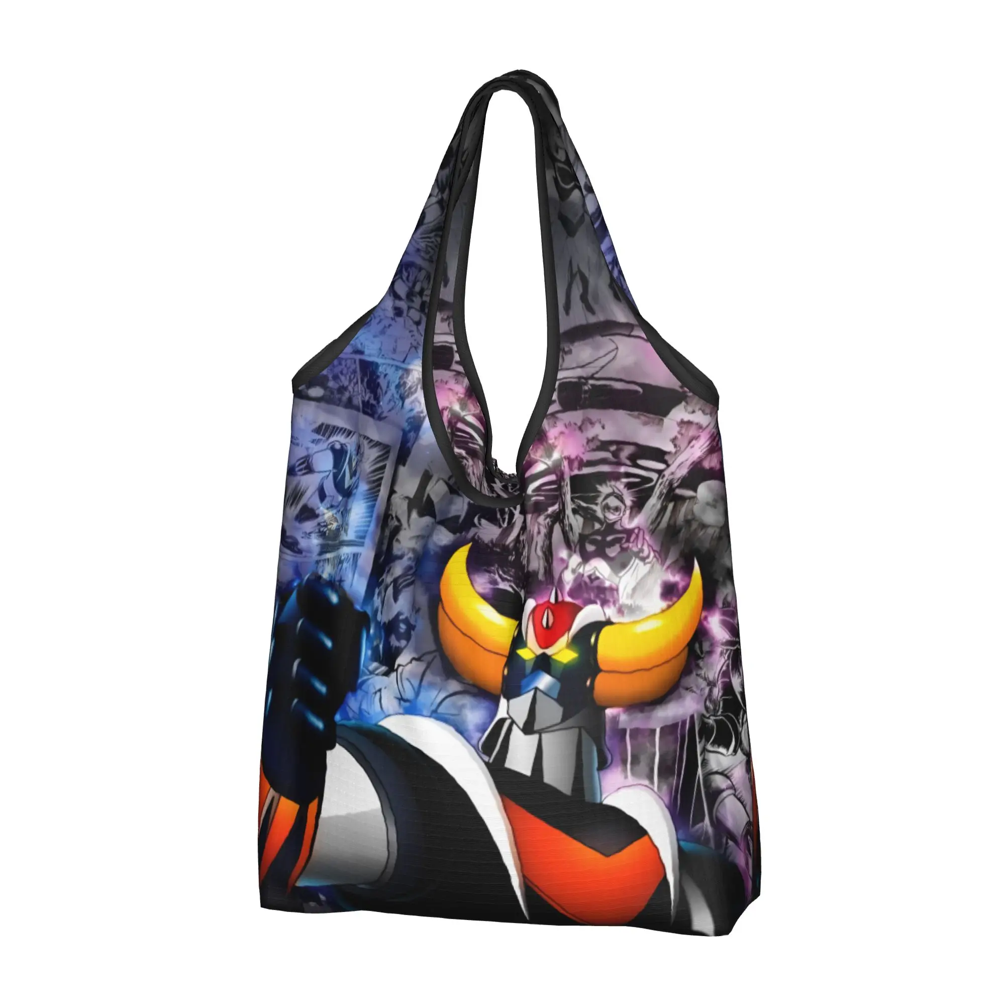 Comic G-Grendizeres Manga Grocery Shopping Bags Funny Shopper Shoulder Tote Bags Big Capacity Portable Manga Handbag
