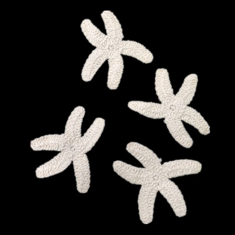 30pcs/Lot Sew-on Large Sequin Embroidery Patch Shirt Clothing Decoration Accessory Craft Diy Applique White Starfish