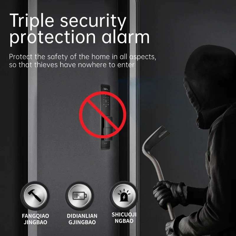 July008 Tuya 3D Face Fingerprint Recognition Smart Door Lock Waterproof Israel Home Intercom Wood Compatibility WiFi App Connect