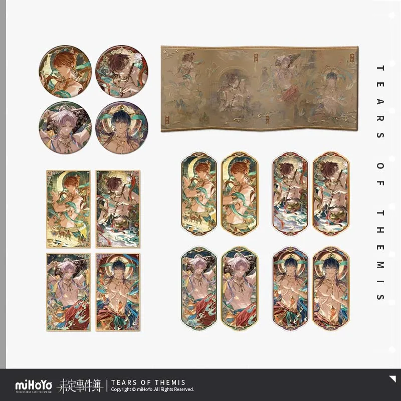 

Sunsyea Tears of Themis Official Merch miHoYo Original MSTG Badge Booklet Colored Paper Cards Set Raven Libra Adjudicator King