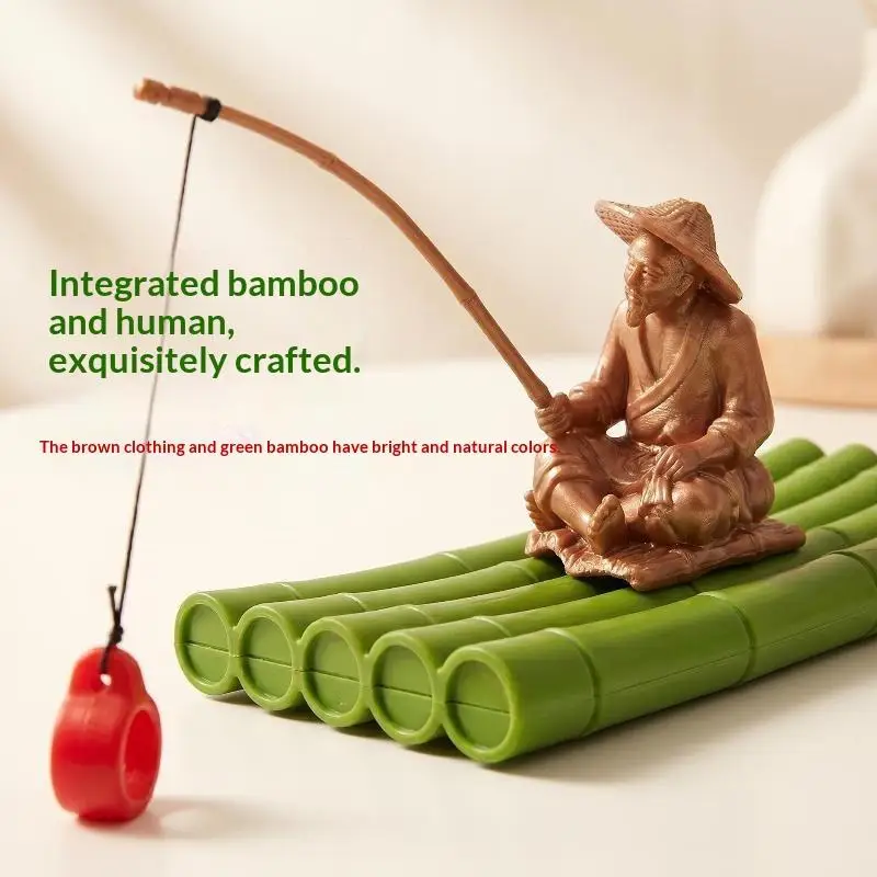 Creative Aquarium Decoration Fish Tank Plastic Raft Artificial: Simulation Old Fisherman Decor
