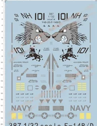 1/32 Scale Decals for F14 F-14 Military Fighter Model Kits 387