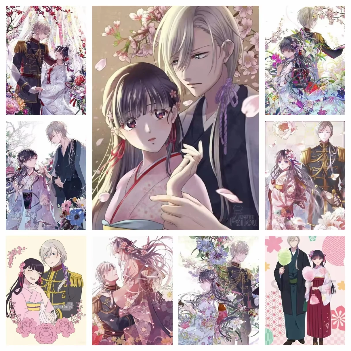 My Happy Marriage Anime Diamantmalerei Kunst Miyo Saimori und Kiyoka Kudou Cartoon Liebhaber Mosaik Kreuzstich DIY Geschenk Heimdekoration