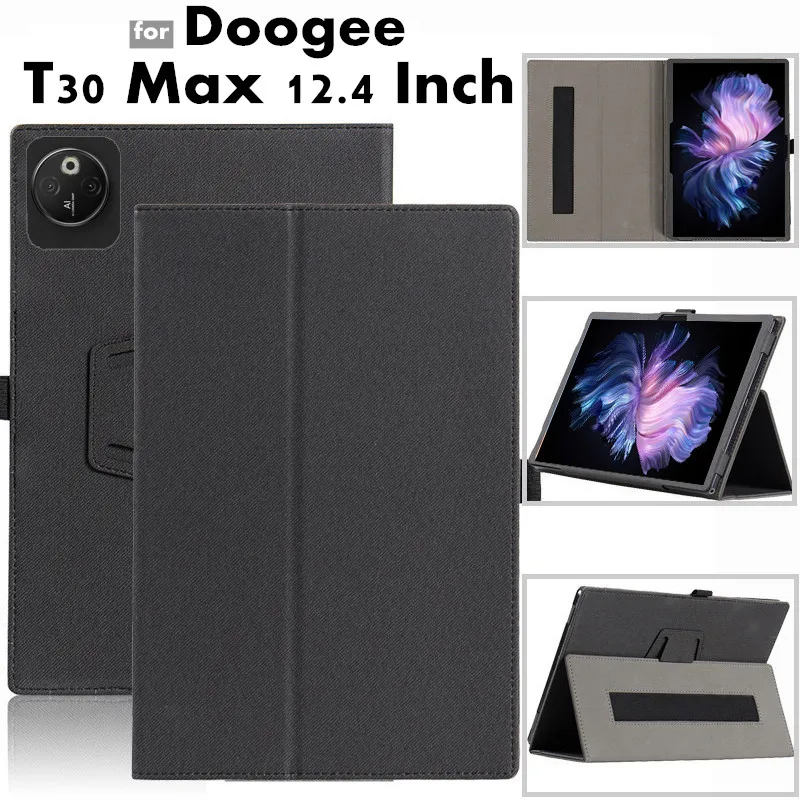 

for Doogee T30 Max 12.4 Inch Tablet 2024 Cover Flip Magentic Foldable Leather Stand Full Body Protective Case With Hand Holder