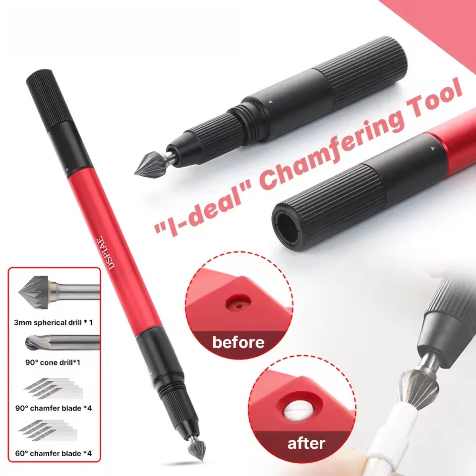 

DSPIAE AT-CT Универсальный инструмент для снятия фаски Φ3,0 мм Набор лезвий с хвостовиком сверла для военной модели Gundam DIY Инструменты для снятия заусенцев и рукоделия