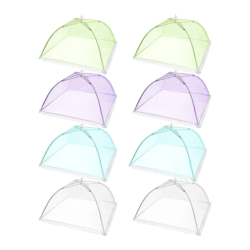 

8 Pack -Up Mesh Screen Tent Umbrella For Outdoors,Parties Picnics, Reusable And Collapsible