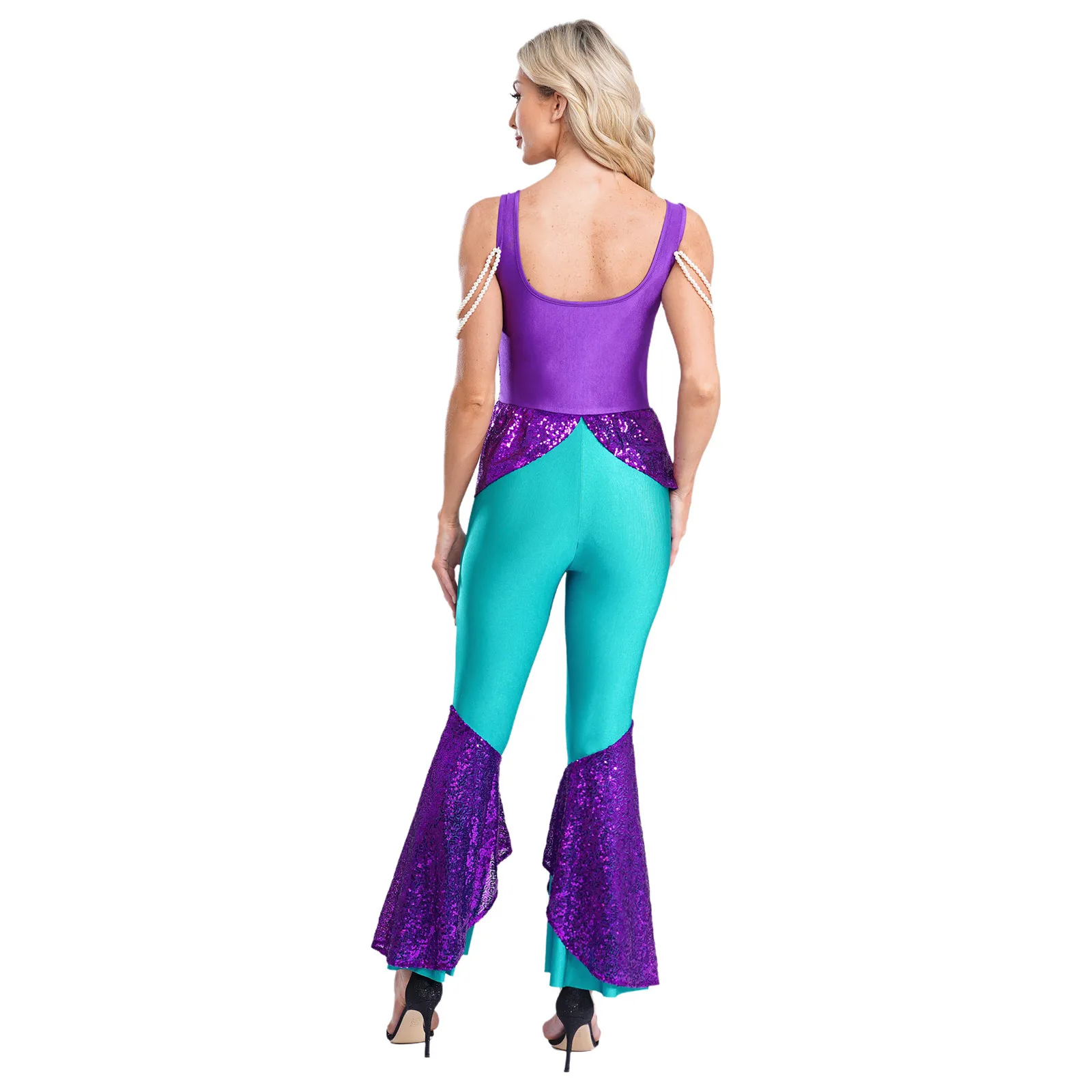 إمرأة فو اللؤلؤ سلاسل هالوين المحيط حورية البحر تأثيري حلي مطرزة جرس أسفل السراويل السروال القصير ارتداءها بذلة اللباس #6