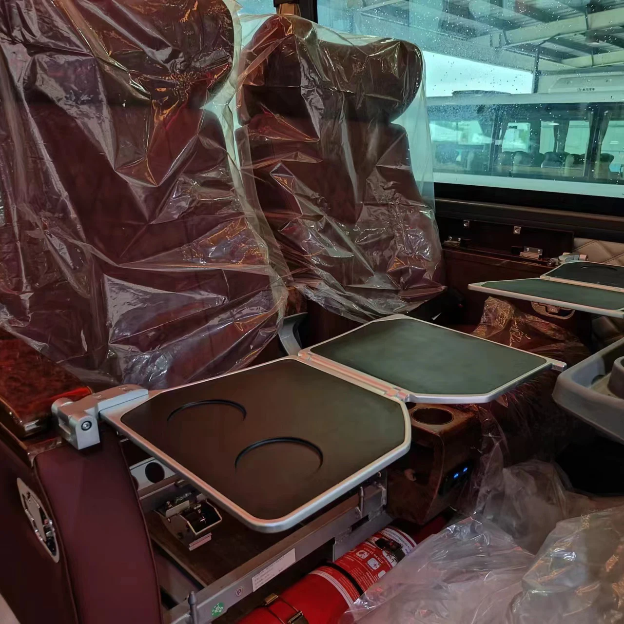 طاولة صينية ألومنيوم قابلة للطي، طاولة سفر قابلة للطي مثبتة على المقعد المدمج لشاحنة السيارة، تصميم RV Train Airplane لتوفير المساحة #5