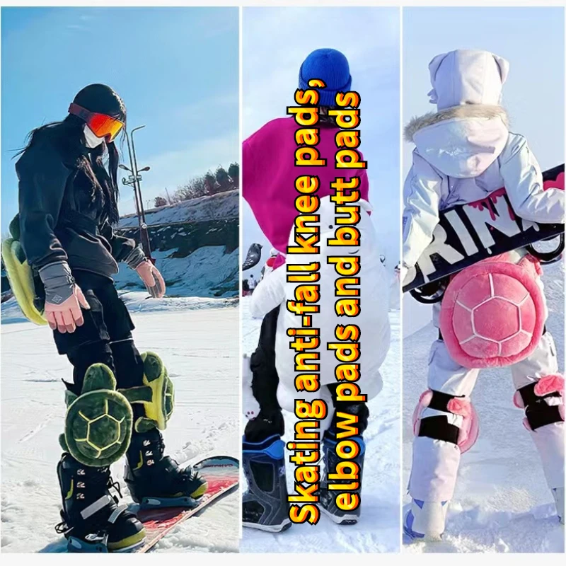 Ski Protective Gear Single Double Board Skating Cartoon Plush Anti-fall Knee Pads Elbow Pads Butt Pads for Adults Children Suit