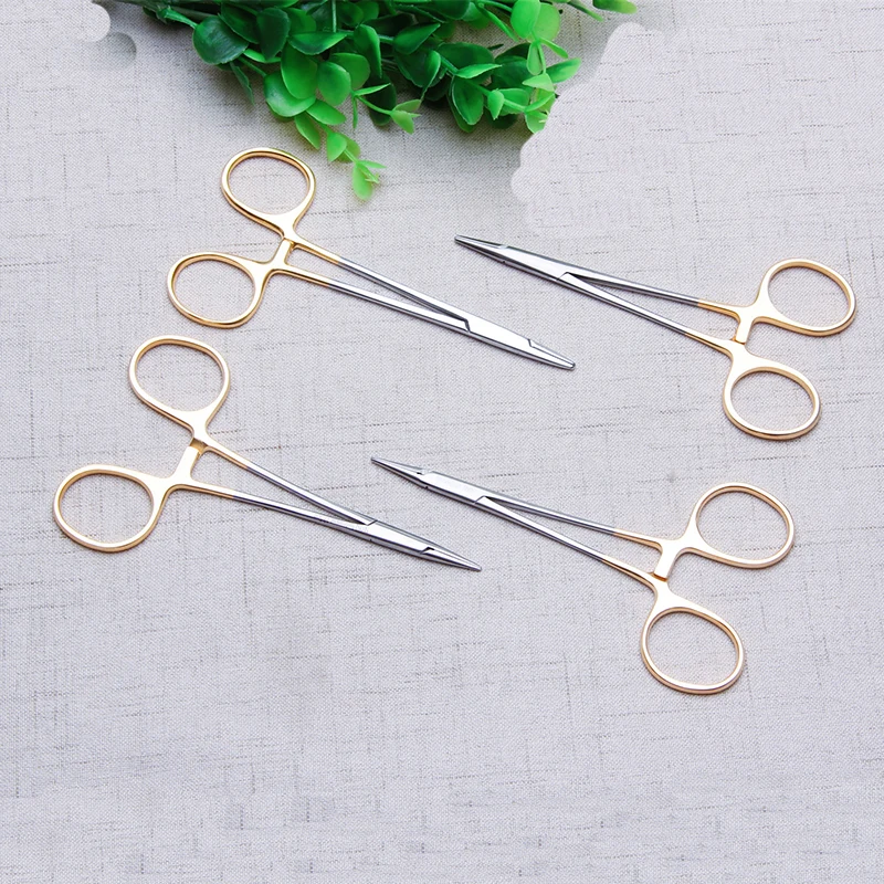 Tiangong Gold handle needle holder Needle clamp Korean double eyelid tool Aesthetic ophthalmology needle holder instrument