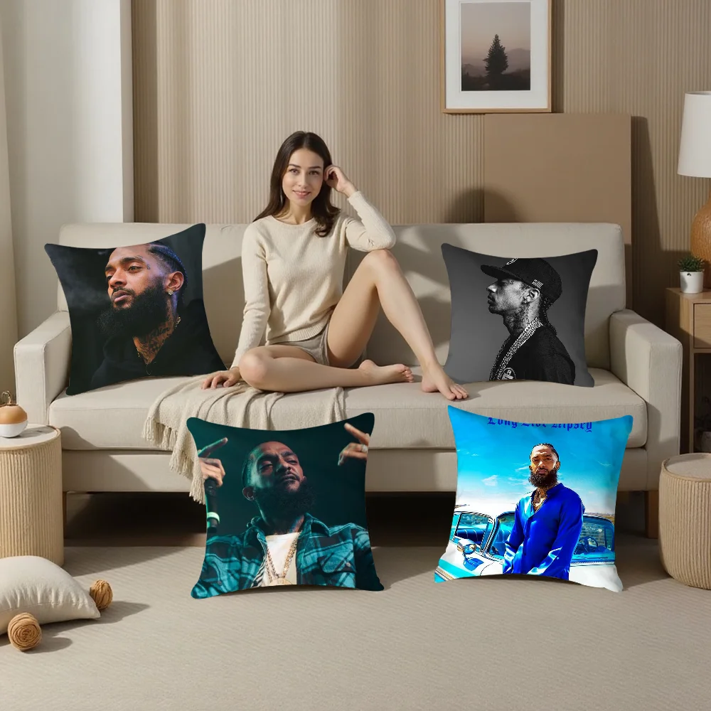 N-Nipsey H-Hussle RAP Pillow Case Plush Fabric Soft Pillowcase Double Sided Print Sofa Cushion Cover Throw Pillow Cover