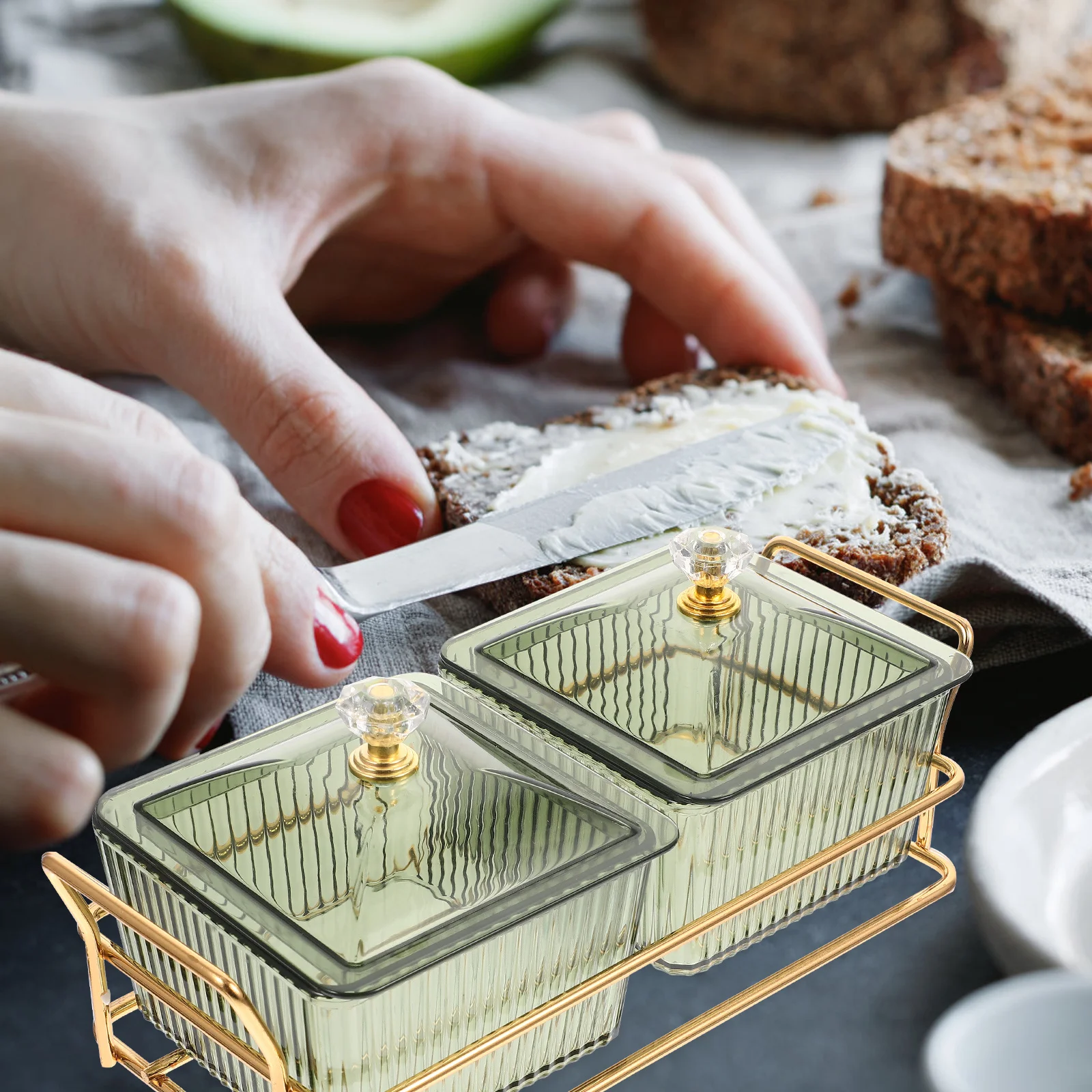 

1Set Compartment Fruit Plate Stylish Divided Snack Tray for Home Gathering Holiday Dessert Serving Food Storage Sectioned