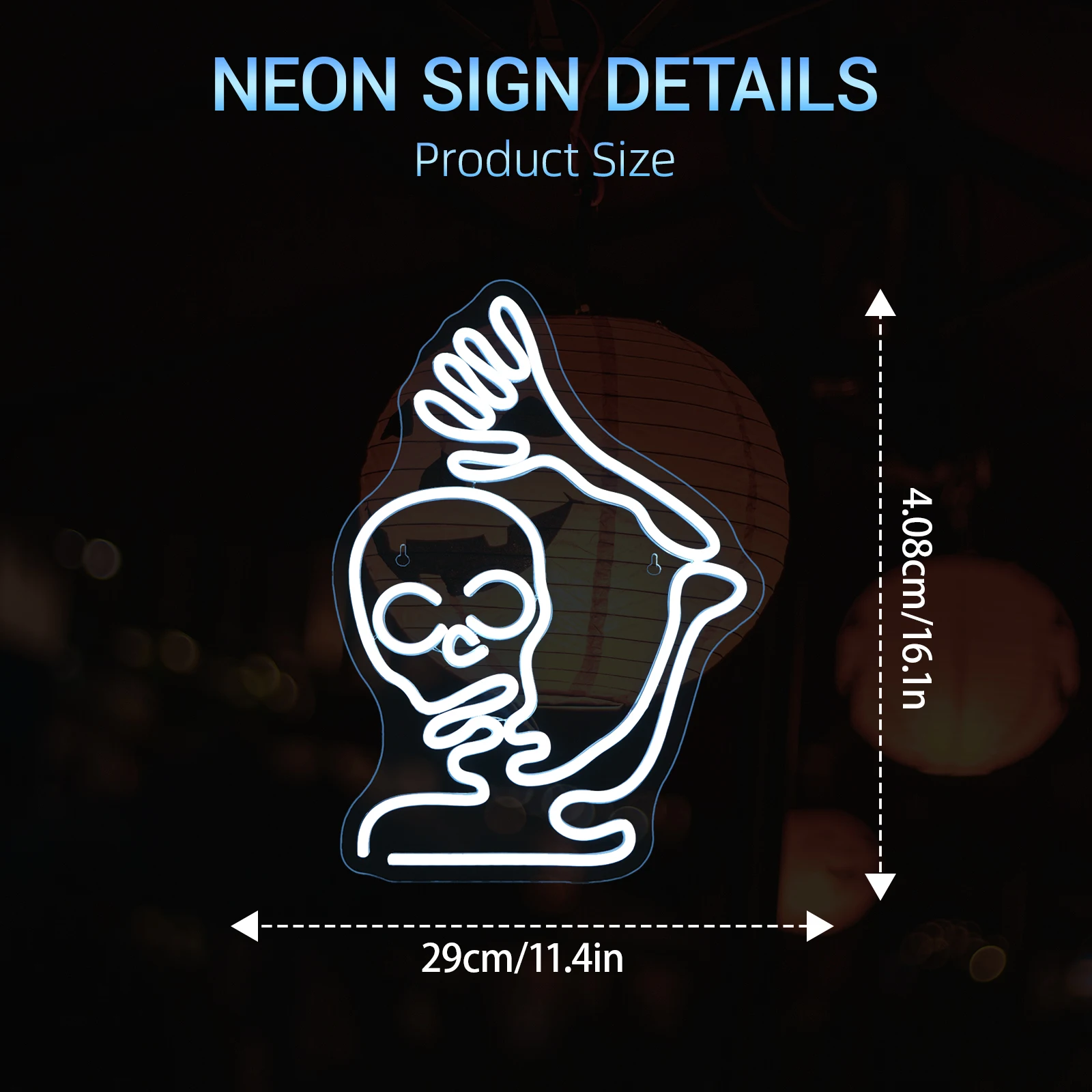 

Хэллоуин Белая кость Акриловая неоновая вывеска Свет с питанием от USB Светящийся декор для вечеринки Бар Крыльцо Прикроватная тумбочка Жуткий дизайн из белой кости