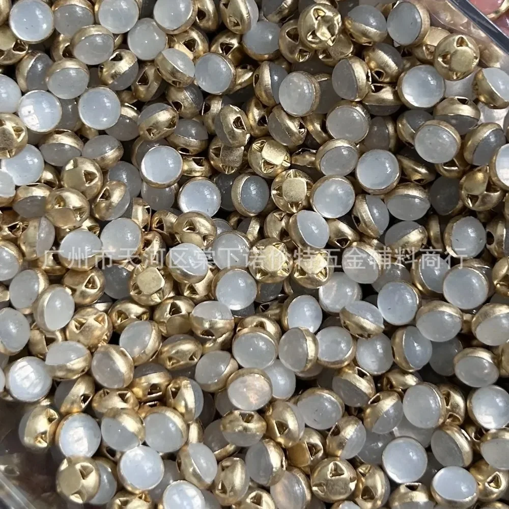 100 Pieces 5mm Super Small Buttons Gold Color Zinc Alloy Round Shank Buttons DIY Handicrafts Doll Accessories