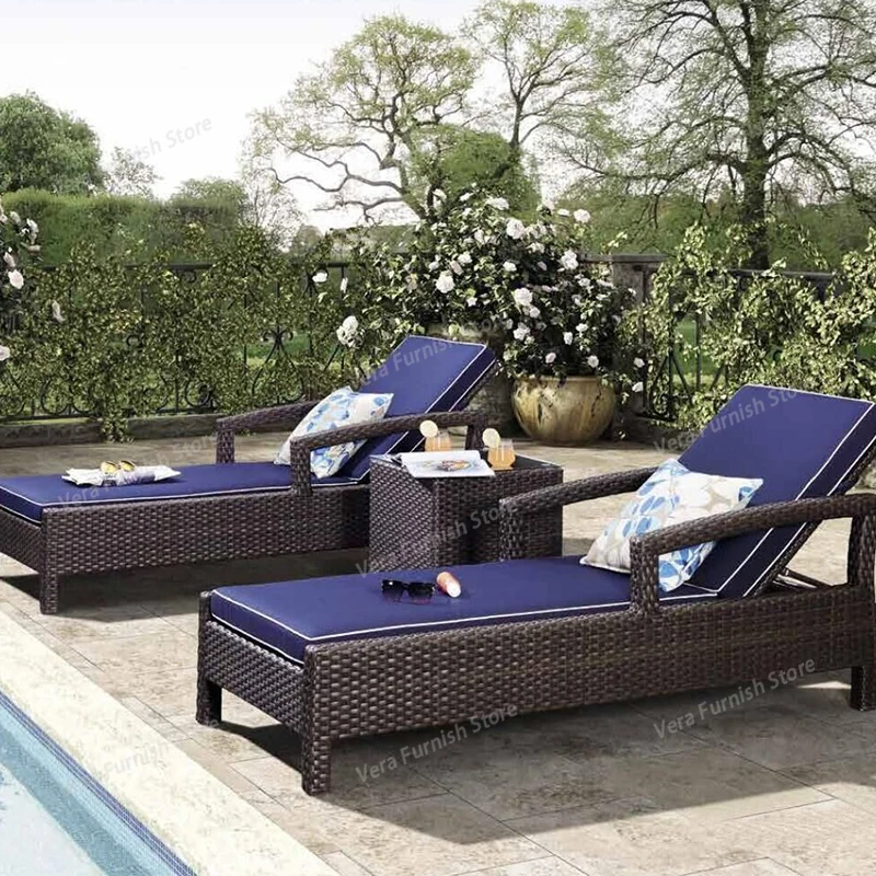

Outdoor Beach Garden Sofas Open-air Hotel Simple Waterproof Garden Sofas Balcony Pe Rattan Furniture Sofá Jardín MHHYSF