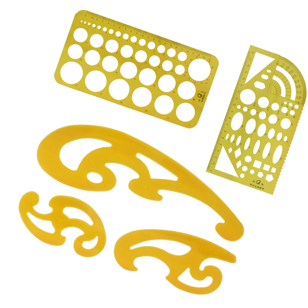 

KICHOUSE Architecture Stencil Ruler Geometric Drawing Template Set Circle Oval Sketch Tool Drafting Supply for Office School