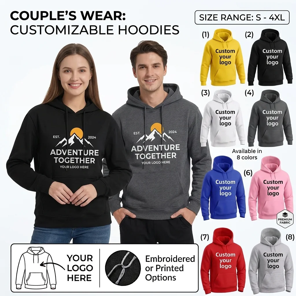 Men and Women DIY Printed Hooded Sweatshirt Loose Pullover Spring Autumn Winter Cotton Customize your logo Hoodie (S-4XL)