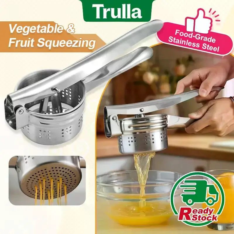 [New Arrival] Stainless Steel Manual Juicer Potato Ricer Multi Functional Food Presser Masher Extractor For Fruit & Vegetable