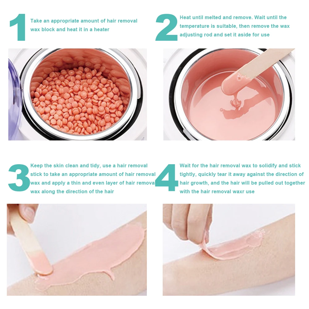 100g 제모 하드 왁스 콩 스트립리스 왁싱 콩 천연 성분 하드 바디 왁스 콩 얼굴 겨드랑이용