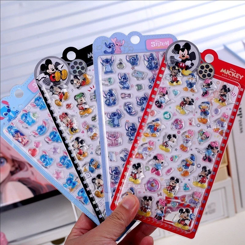 Disney Stitch 3D Lenticular Sticker Cartoon Animal Crystal Phone Case Goo Card Decoration Sticker Perfect Birthday Gift