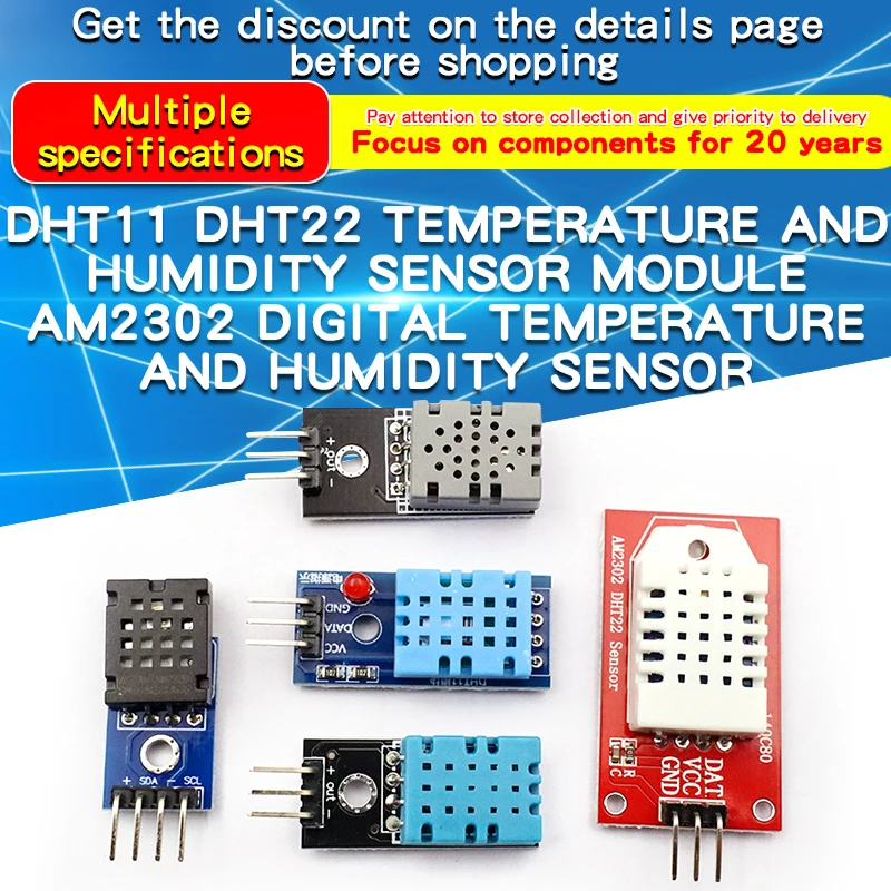 1PCS DHT11 DHT22 AM2320 Digital Temperature Humidity Sensor Module Board with DuPont Line For Arduino High Precision