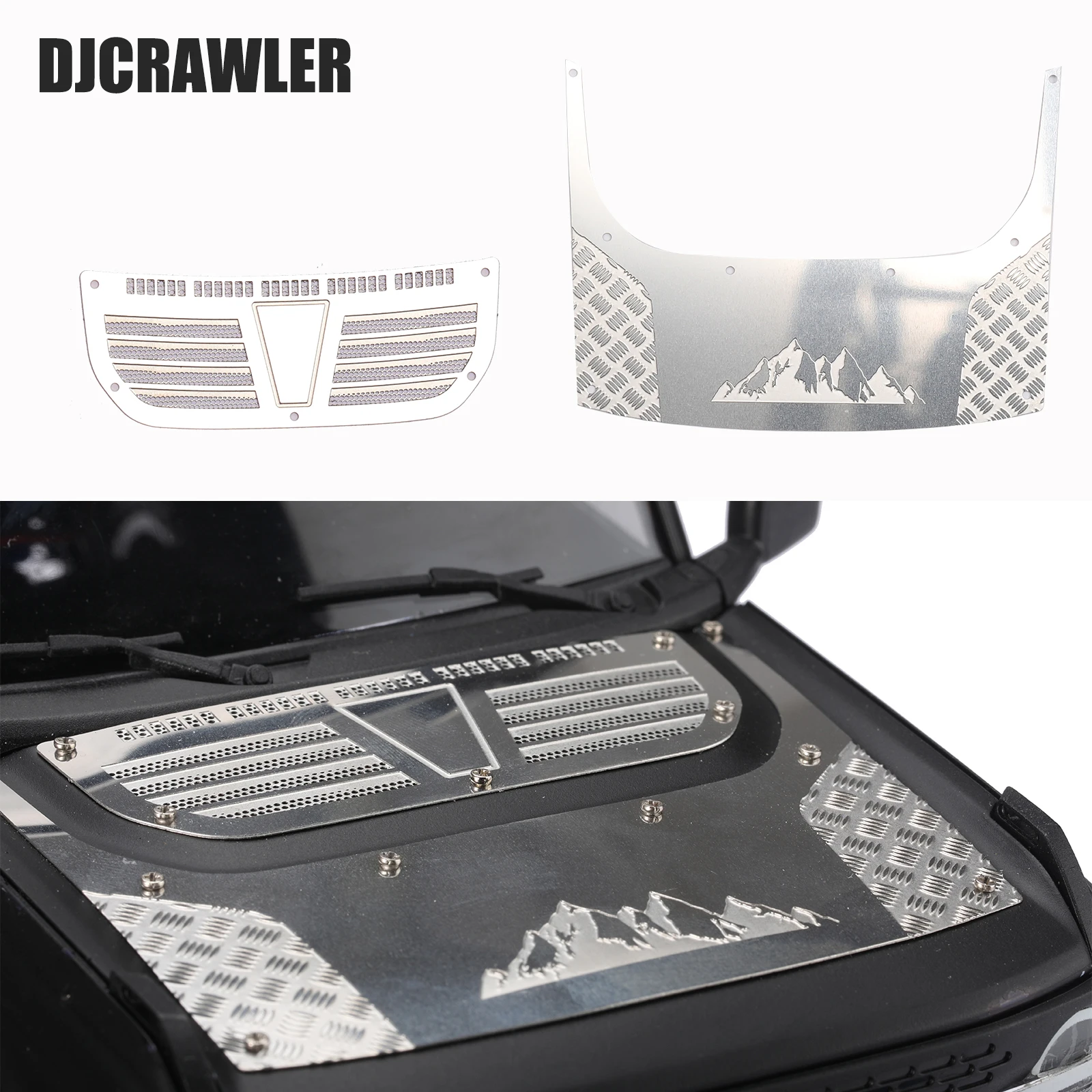 

DC 1/18 Hood Metal Anti-skid Plate Hood Center Trim for TRX4M BRONCO RC Crawler Car Upgrade Accessories Parts rc Carros