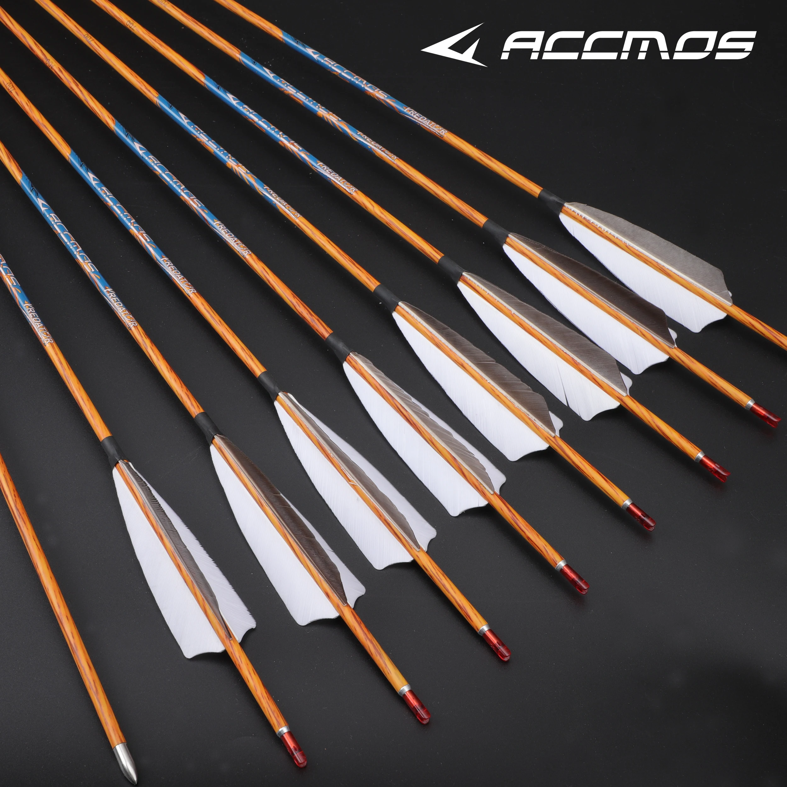 6/12pcs Wood Skin Carbon Arrow ID 4.2 mm 31'' Spine 600 700 800 with 4 inches Natural Feathers for Bow Archey Shooting Accessory