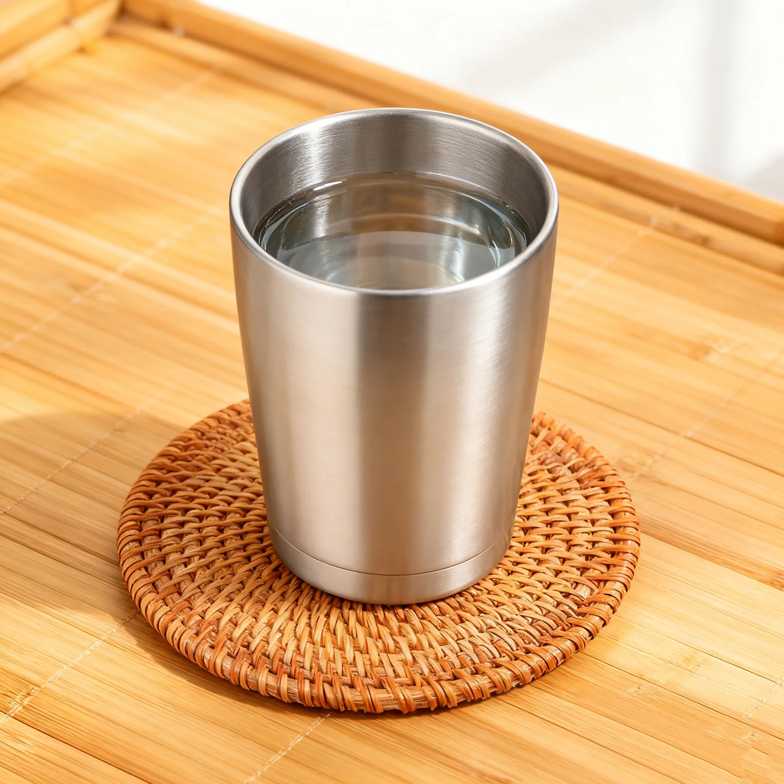 

2Pcs Round Rattan Placemats Handcrafted Woven Coasters Heat Resistant Mats for Casserole Tea Cups Coffee Mugs Indoor Outdoor