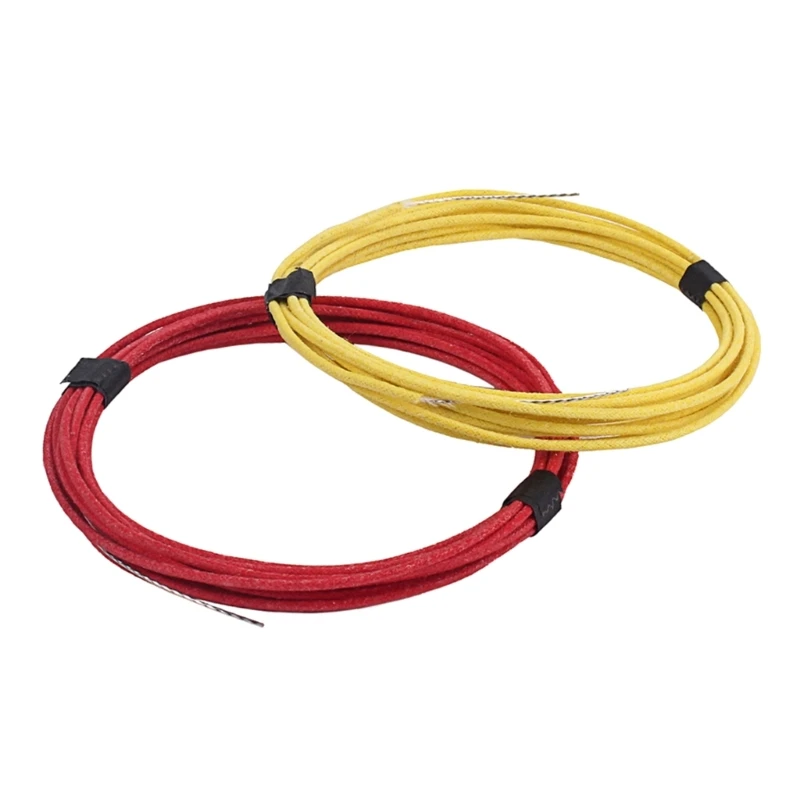 Guitar Wire Cloth-Covered Pre-Tinned 10 Feet Pushback 22 Awg Vintage Guitar Wire Guitar Replacement Guitar Parts (3-Red/3-Yellow