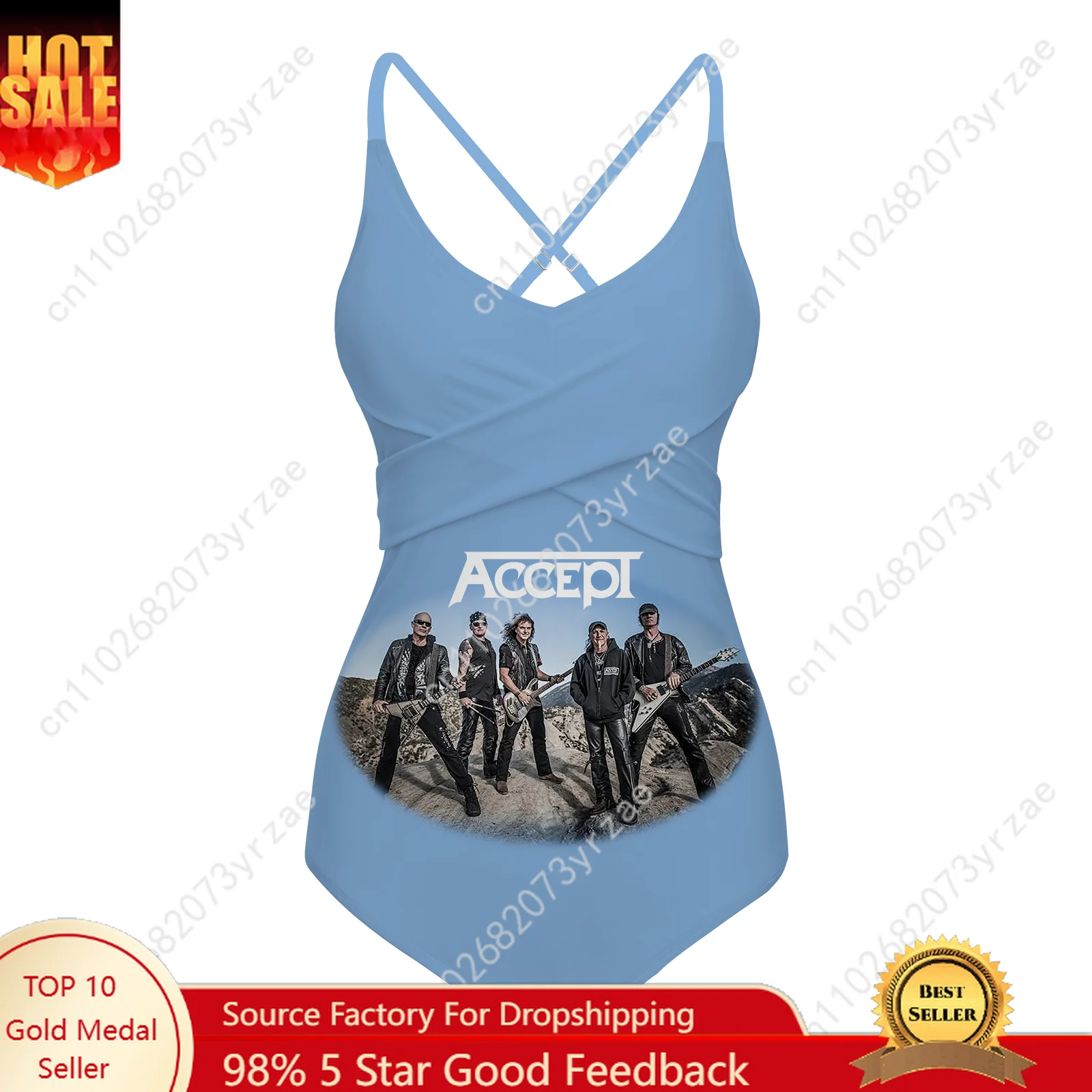 

Accept Band Womens Sling Swimsuits Personalized Sexy Swimwear Pool Party Beach Bikini Summer Holiday Custom Made Bathing Suits