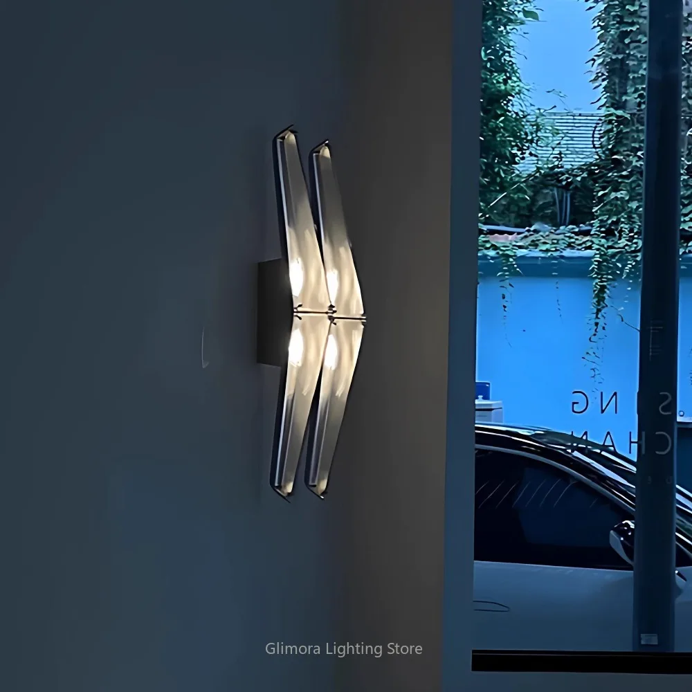 Minimalist Stainless Steel Art Wall Lamp for Living Room Bedroom Staircase,Accent Lighting for Hallway,Contemporary Decor Sconce