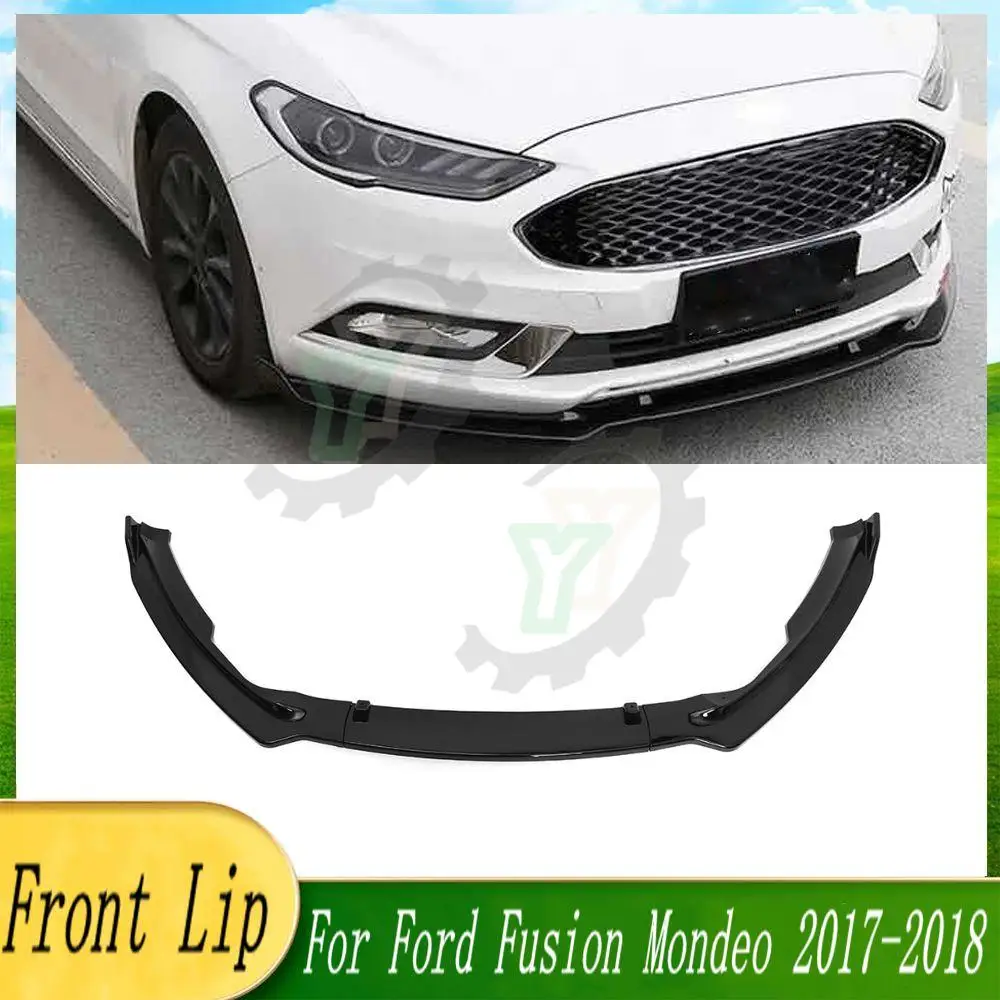 

17 18 3PCS Car Front Bumper Lip Spoiler Splitter Diffuser Detachable Body Kit Cover Guard For Ford Fusion Mondeo 2017-2018