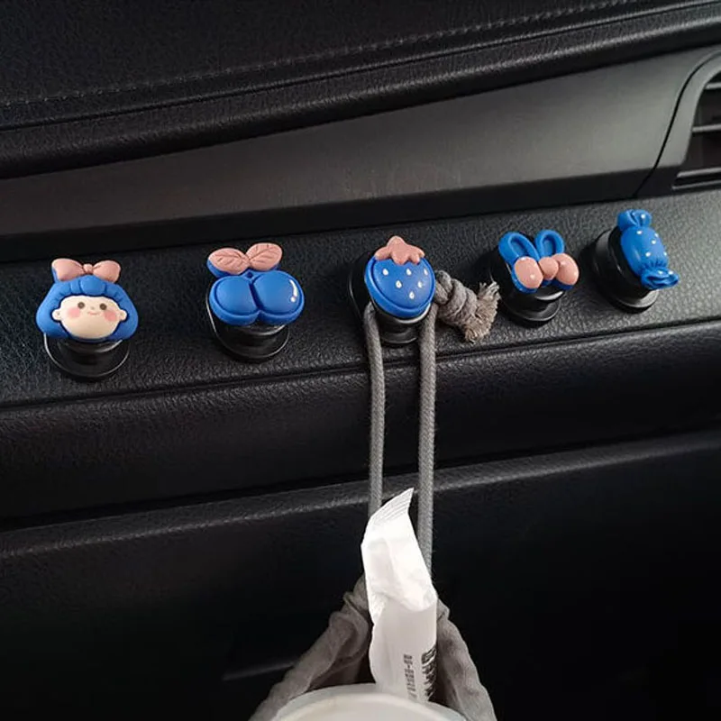 

5Pcs 10Pcs Car Interior Hooks Car Passenger Front Small Hooks Cute Three-Dimensional Cartoon Multifunctional Car Decorations