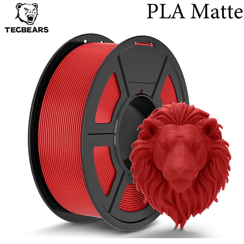 TECBEARS 1KG Matte PLA Filament voor FDM 3D-printer 1.75mm Milieuvriendelijk 3D-printmateriaal Foutvrij voor DE US AU UK Magazijn