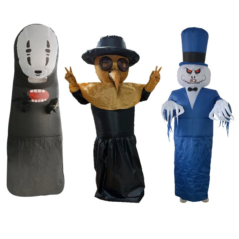 

Halloween Faceless Man-eating Shark Skeleton Inflatable Suit Stage Atmosphere Performance Props Party Funny Doll Costumes Mascot